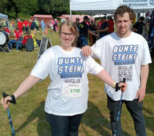 Bunte Steine Dorsten beim Brustkrebslauf