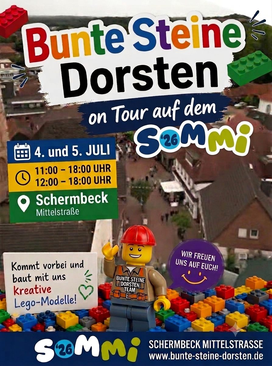 Spielplatz mit LEGO Steinen auf dem Sommi Schermbeck